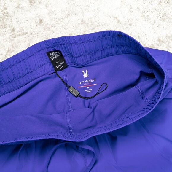 Spyder Active Lined Blue Running Shorts Womens Size M NWOT - Picture 11 of 11